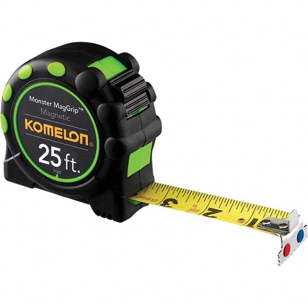 Komelon - 25' x 1" Yellow Blade Tape Measure - Eagle Tool & Supply