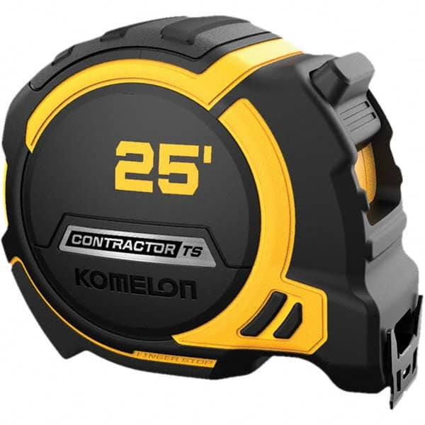 Komelon - 25' x 1-1/4" Hi-Vis Yellow/White Blade Tape Measure - Eagle Tool & Supply