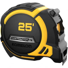 Komelon - 25' x 1-1/4" Hi-Vis Yellow/White Blade Tape Measure - Eagle Tool & Supply