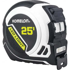 Komelon - 25' x 1" Hi-Vis Yellow/White Blade Tape Measure - Eagle Tool & Supply