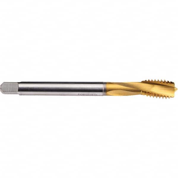 Spiral Flute Tap: 9/16-18, UNF, Modified Bottoming, 2B Class of Fit, Cobalt, TiN Finish Right Hand Flute, Right Hand Thread, H5, Series CU263701