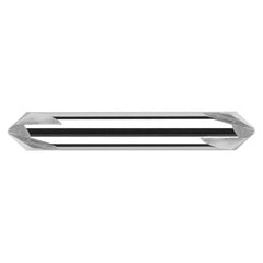 Chamfer Cutters - 0.1875″ (3/16″) Shank Diameter × 45° per side Carbide Flat Chamfer Cutter DE, 3 Flutes - Exact Industrial Supply