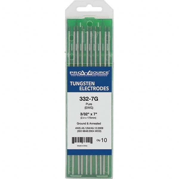 PRO-SOURCE - Tungsten Electrodes Type: Pure Diameter (Inch): 3/32 - Eagle Tool & Supply