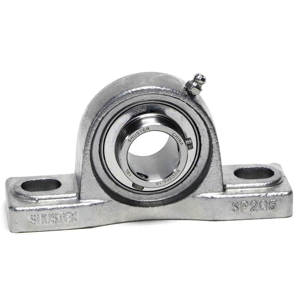 Shuster - SUCSP205, 25mm ID, 138.5mm OAL x 70.5mm OAH37.5mm Wide, Ball Bearing Pillow Block - Exact Industrial Supply