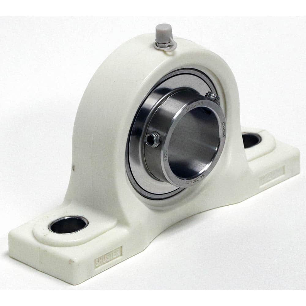 Shuster - SUCTP208-24, 1-1/2" ID, 7-1/4" OAL x 99mm OAH, Ball Bearing Pillow Block - Exact Industrial Supply