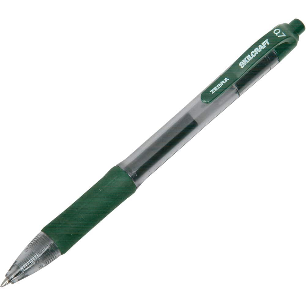 Ability One - Pens & Pencils; Type: Retractable Pen ; Color: Green ; Tip Type: Medium - Exact Industrial Supply