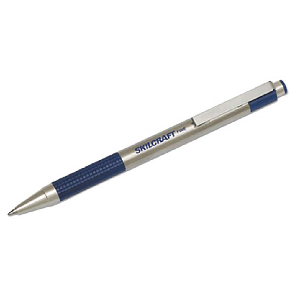 Ability One - Pens & Pencils; Type: Retractable Pen ; Color: Blue ; Tip Type: Fine - Exact Industrial Supply