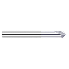 Chamfer Cutters - 0.2500″ (1/4″) Shank Diameter × 45° per side Carbide Pointed Chamfer Cutter, 2 Flutes, TiB2 Coated