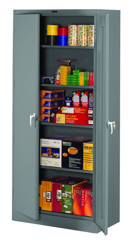 36"W x 18"D x 78"H Storage Cabinet, Knocked-Down, with 4 Adj. Shelves, Levelers, - Eagle Tool & Supply