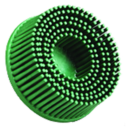 Scotch-Brite Roloc Bristle Disc RD-ZB 50 TR Green 3″ × 5/8″ Tapered - Eagle Tool & Supply