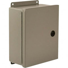 NEMA 4 Steel Standard Enclosure with Continuous Hinge Cover 10″ Wide x 12″ High x 8″ Deep, Watertight