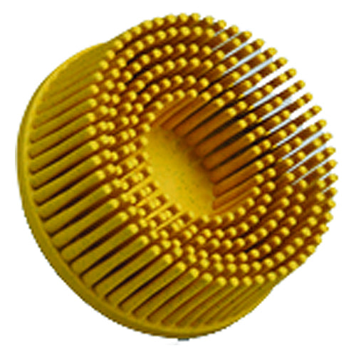 Scotch-Brite Roloc Bristle Disc RD-ZB 80 TR Yellow 3″ × 5/8″ Tapered - Eagle Tool & Supply