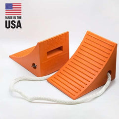 Checkers - 1 2-Piece 8" Wide x 8-1/4" High x 11-1/4" Deep Polyurethane Wheel Chock - Eagle Tool & Supply