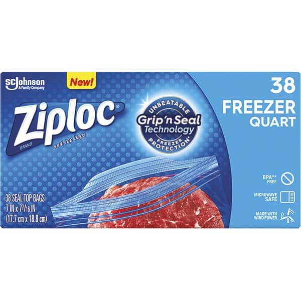 Ziploc - Reclosable Food & Sandwich Bags Volume Capacity: 1 Qt. Width (Inch): 6.970 - Eagle Tool & Supply