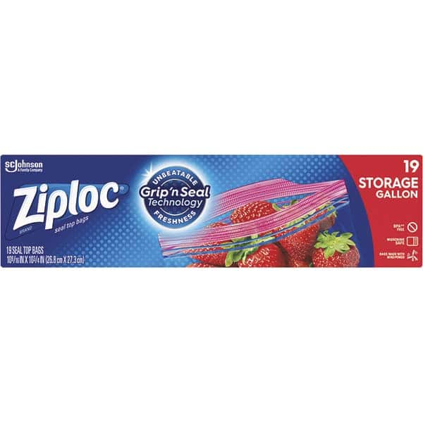 Ziploc - Reclosable Food & Sandwich Bags Volume Capacity: 1 Gal. Width (Inch): 9-3/8 - Eagle Tool & Supply