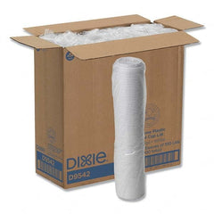 Dixie - Reclosable Lids for 12 and 16 oz Hot Cups, White, 100 Lids/Pack, 10 Packs/Carton - Eagle Tool & Supply