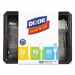 Dixie - Heavyweight Polystyrene Cutlery, Clear, Knives/Spoons/Forks, 180/Pack, 10Pk/Ctn - Eagle Tool & Supply