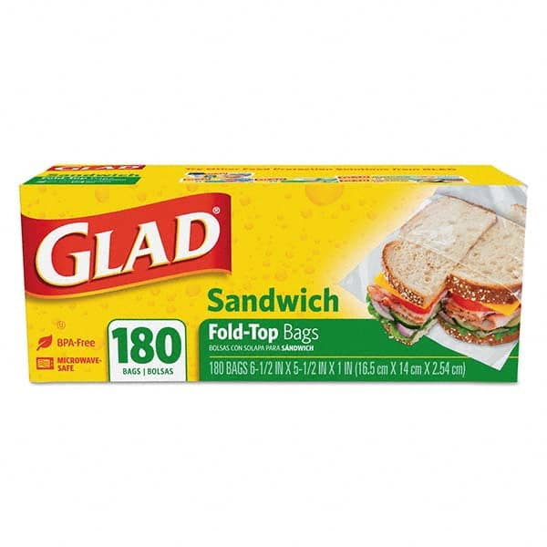 Glad - Reclosable Food & Sandwich Bags Volume Capacity: 1 Gal. Width (Inch): 6-1/2 - Eagle Tool & Supply