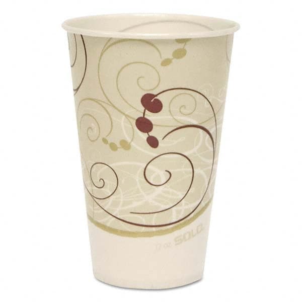 DART - Symphony Treated-Paper Cold Cups, 12 oz, White/Beige/Red, 100/Bag, 20 Bags/Carton - Exact Industrial Supply