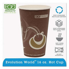 ECO PRODUCTS - Evolution World 24% Recycled Content Hot Cups - 16 oz, 50/PK, 20 PK/CT - Eagle Tool & Supply