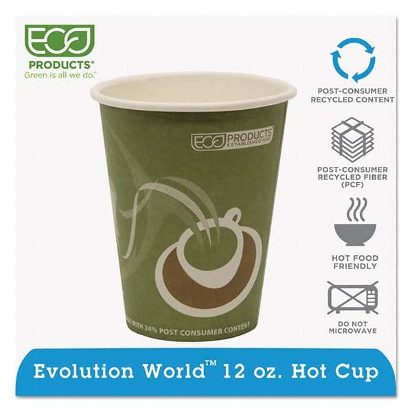 ECO PRODUCTS - Evolution World 24% Recycled Content Hot Cups - 12 oz, 50/PK, 20 PK/CT - Eagle Tool & Supply