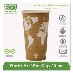 ECO PRODUCTS - World Art Renewable Compostable Hot Cups, 20 oz, 50/PK, 20 PK/CT - Eagle Tool & Supply