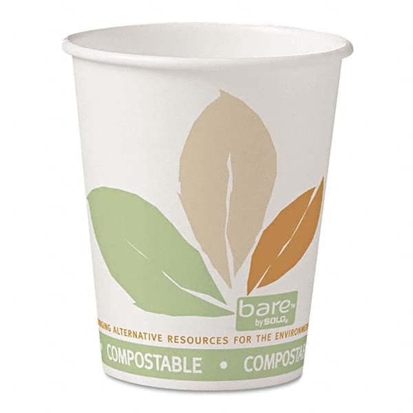 DART - Bare by Solo Eco-Forward PLA Paper Hot Cups, 10 oz, Leaf Design, 50/Bag, 20 Bags/Ct - Eagle Tool & Supply