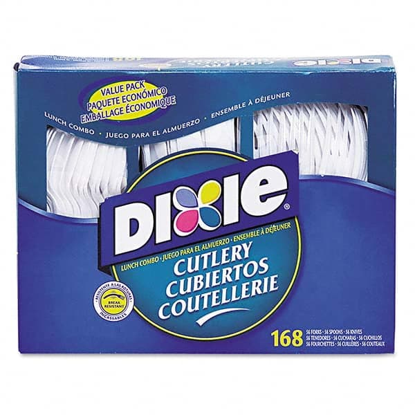 Dixie - Combo Pack, Tray/Plastic Utensils, 56 Forks, 56 Knives, 56 Spoons, 6 Packs - Eagle Tool & Supply