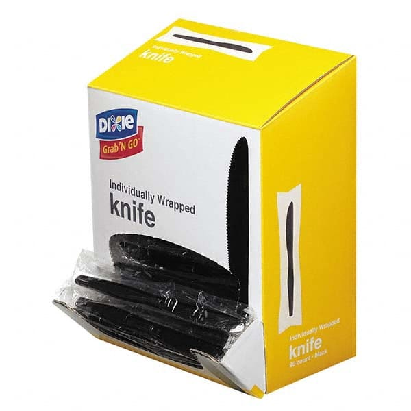 Dixie - Grab\x92N Go Wrapped Cutlery, Knives, Black, 90/Box, 6 Box/Carton - Eagle Tool & Supply