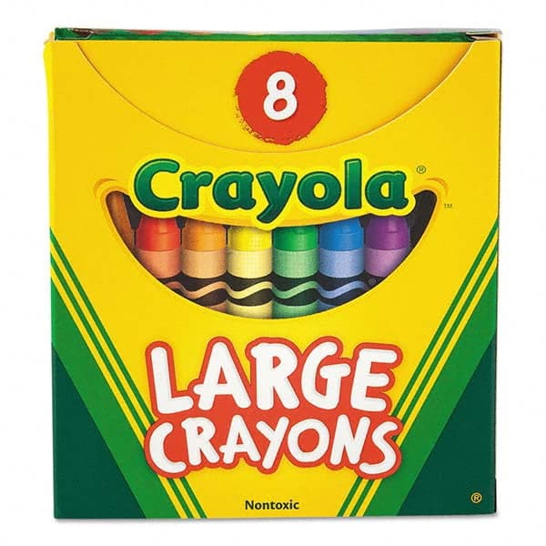 Crayola - Markers & Paintsticks Type: All Purpose Wax Crayon Color: Black; Blue; Brown; Green; Orange; Red; Violet; Yellow - Eagle Tool & Supply