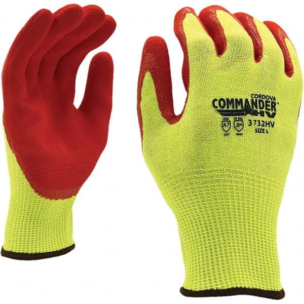Cordova - Size L (9), ANSI Cut Lvl A7, ANSI Puncture Lvl 4, ANSI Abrasion Lvl 6, Nitrile Coated Cut & Puncture Resistant Gloves - Eagle Tool & Supply