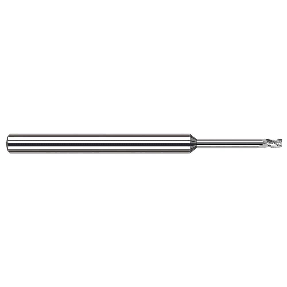 Harvey Tool - Square End Mills; Mill Diameter (mm): 0.50 ; Mill Diameter (Decimal Inch): 0.0200 ; Length of Cut (Decimal Inch): 0.0300 ; Material: Solid Carbide ; Finish/Coating: Uncoated ; Shank Diameter (Inch): 1/8 - Exact Industrial Supply