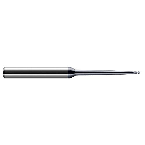 5/32″ Dia. × 1/4″ Shank × 15/64″ DOC × 4″ OAL, Carbide AlTiN, 2 Flute, Ballnose End Mill - Exact Industrial Supply