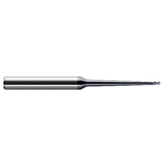 3/16″ Dia. × 3/8″ Shank × 9/32″ DOC × 4″ OAL, Carbide AlTiN, 2 Flute, Ballnose End Mill - Exact Industrial Supply