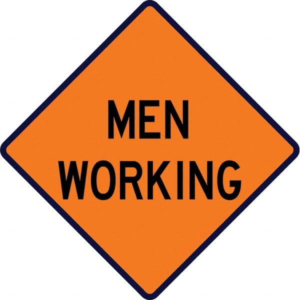 VizCon - "Workers Ahead," 48" Wide x 48" High Vinyl Construction Roadway Sign - Eagle Tool & Supply