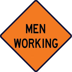 VizCon - "Workers Ahead," 48" Wide x 48" High Vinyl Construction Roadway Sign - Eagle Tool & Supply