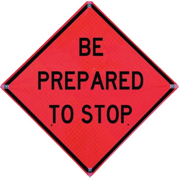 VizCon - "Right Lane Closed Ahead," 48" Wide x 48" High Vinyl Construction Roadway Sign - Eagle Tool & Supply