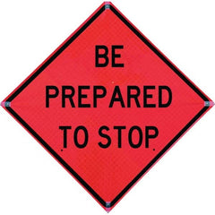 VizCon - "Right Lane Closed Ahead," 48" Wide x 48" High Vinyl Construction Roadway Sign - Eagle Tool & Supply