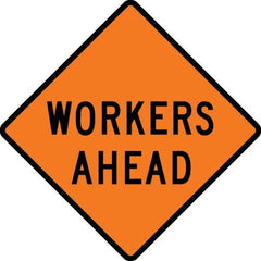 VizCon - "Men Working," 48" Wide x 48" High Vinyl Construction Roadway Sign - Eagle Tool & Supply