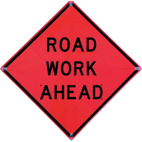 VizCon - "Workers Ahead," 36" Wide x 36" High Vinyl Construction Roadway Sign - Eagle Tool & Supply