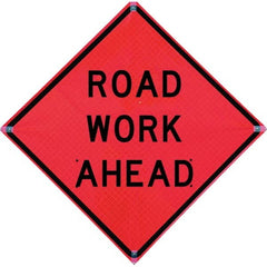 VizCon - "Workers Ahead," 36" Wide x 36" High Vinyl Construction Roadway Sign - Eagle Tool & Supply