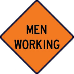 VizCon - "Men Working," 36" Wide x 36" High Vinyl Construction Roadway Sign - Eagle Tool & Supply