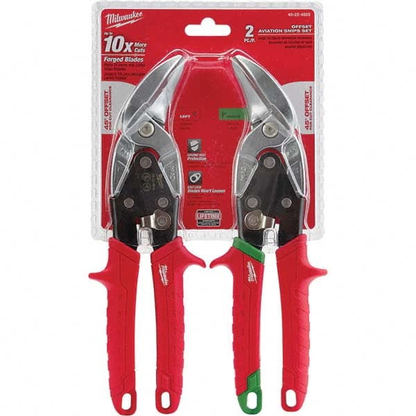 Milwaukee Tool - Snip & Shear Sets Type: Aviation Snip Set Pattern: Left; Right - Eagle Tool & Supply