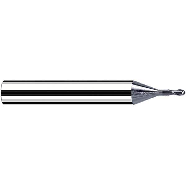 Fraisa - 0.1mm Diam, 0.1mm LOC, 2 Flute Solid Carbide Ball End Mill - Eagle Tool & Supply