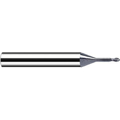Fraisa - 0.2mm Diam, 0.2mm LOC, 2 Flute Solid Carbide Ball End Mill - Eagle Tool & Supply