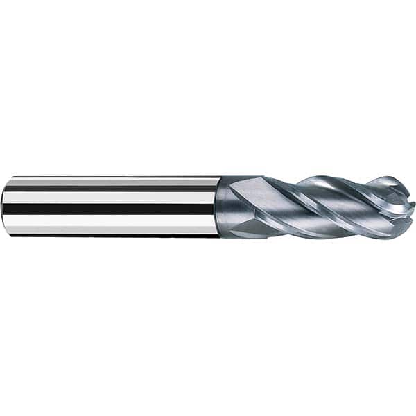 Fraisa - 1/2" Diam, 1-1/4" LOC, 4 Flute Solid Carbide Ball End Mill - Eagle Tool & Supply