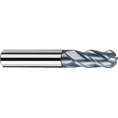 Fraisa - 1/2" Diam, 1-1/4" LOC, 4 Flute Solid Carbide Ball End Mill - Eagle Tool & Supply