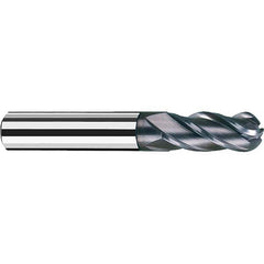 Fraisa - 3/8" Diam, 1" LOC, 4 Flute Solid Carbide Ball End Mill - Eagle Tool & Supply
