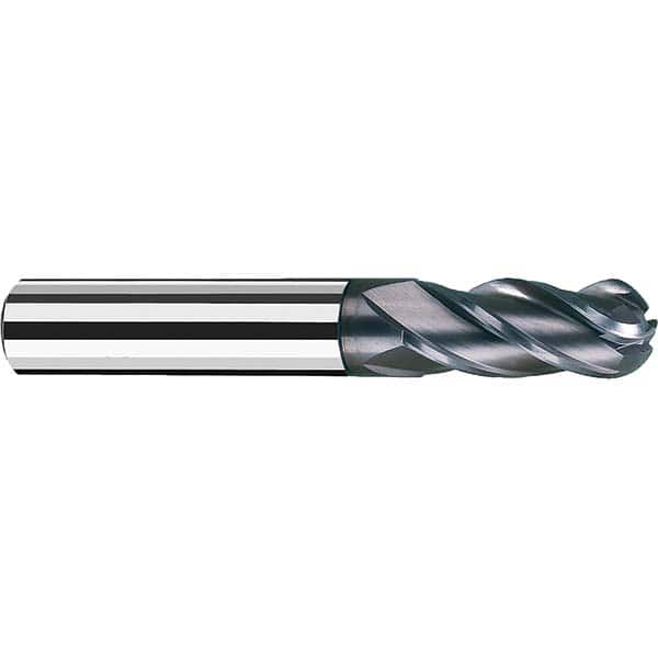 Fraisa - 1/8" Diam, 1/2" LOC, 4 Flute Solid Carbide Ball End Mill - Eagle Tool & Supply