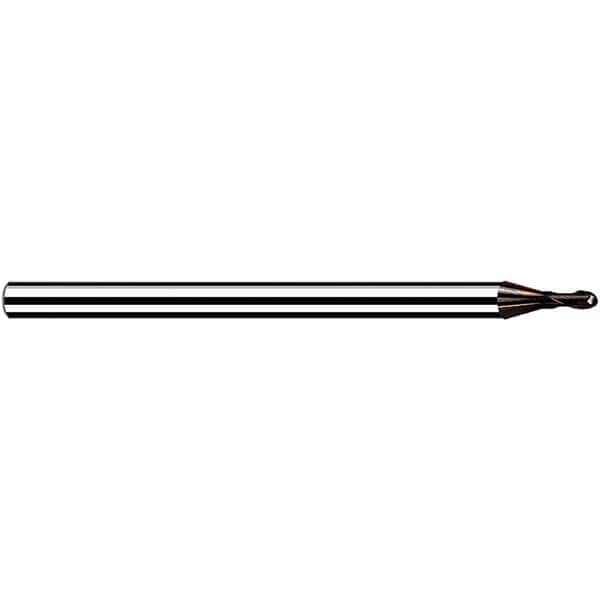 Fraisa - 0.6mm Diam, 0.72mm LOC, 2 Flute Solid Carbide Ball End Mill - Eagle Tool & Supply